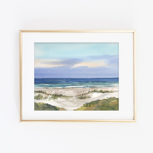 Hilton Head South Carolina Print | Hilton Head Watercolor Art | Watercolor Beach Painting | Beach Travel Art | City Print Set