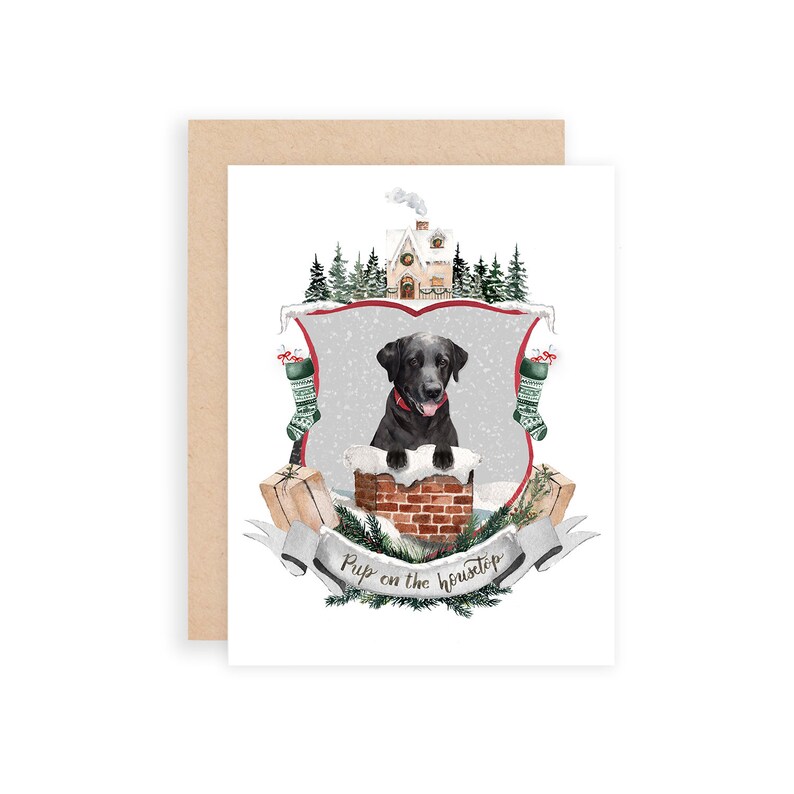 Assorted Christmas Card Set No. 3 Watercolor Christmas Cards Watercolor Crests Stationery Animal Christmas Cards Pun Christmas Cards image 9