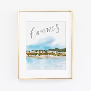 Watercolor Cannes France Print | Cannes France Watercolor Art | Cannes France Watercolor Painting | French Travel Art | City Print Set