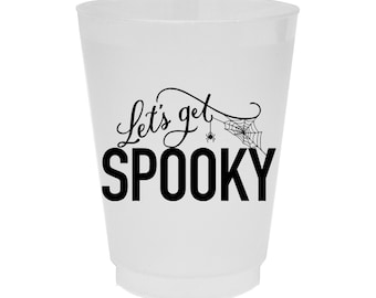 Let's Get Spooky Halloween Frosted Party Cups | Halloween Party Cups | Halloween Decor | Spooky Decor | Spooky Cups