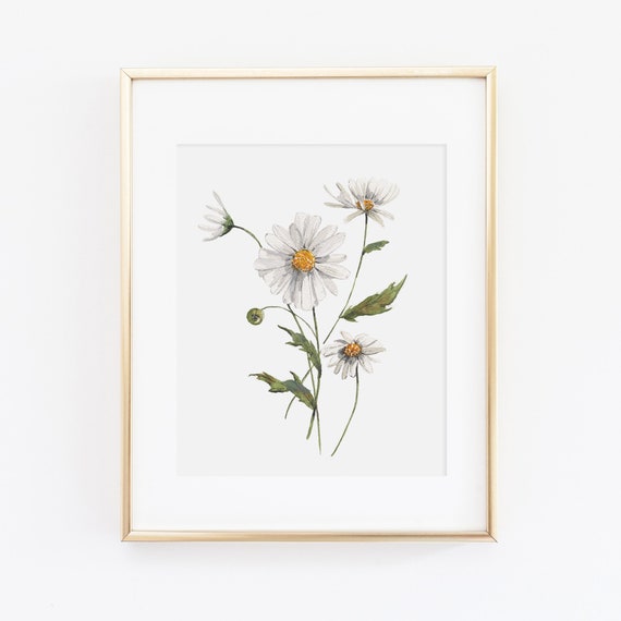 Daisies Watercolor Print  Watercolor Daisies Print Set  | Etsy Daisies Watercolor Print | Watercolor Daisies Print Set... 