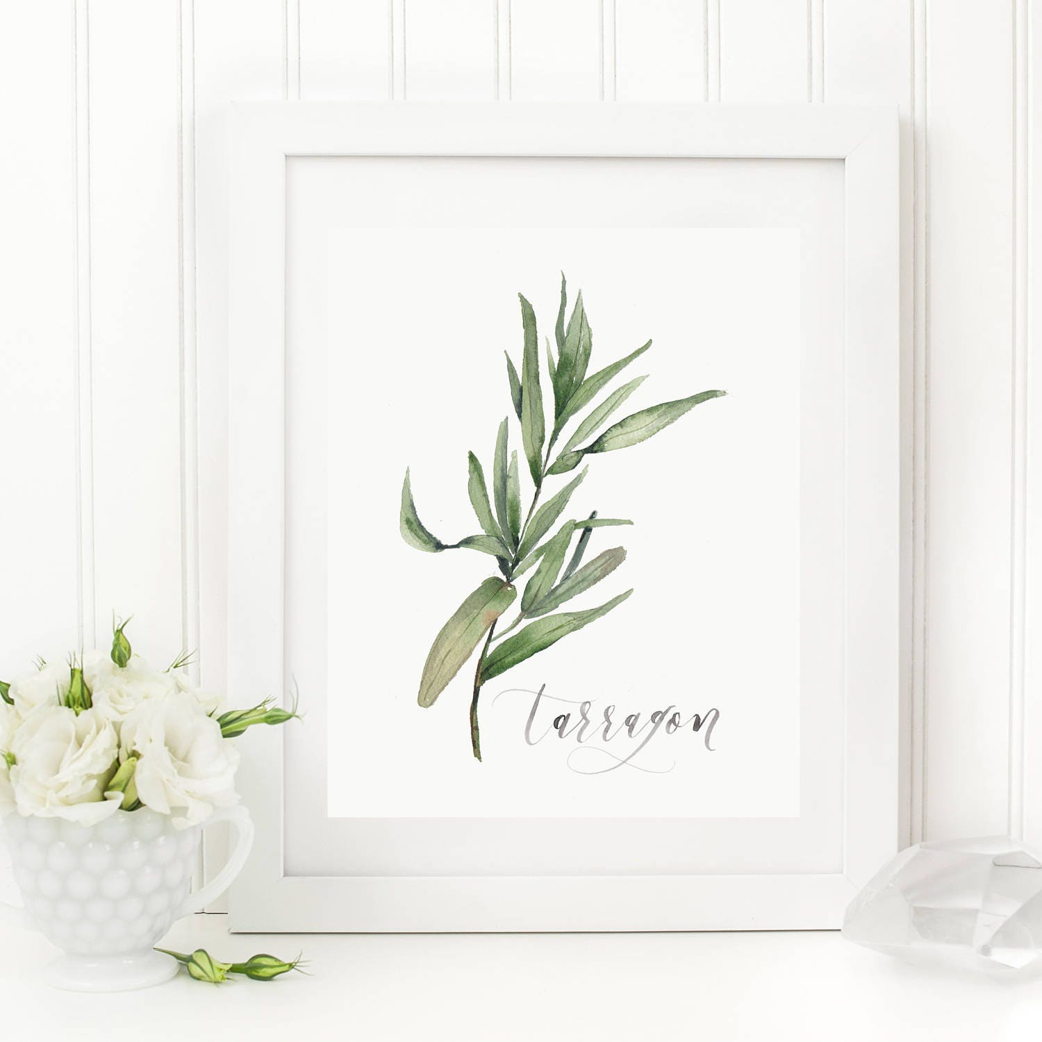 Tarragon Herb Watercolor Print Watercolor Herb Print Set Etsy