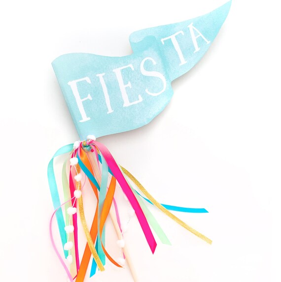 Fiesta Party Pennant | Cinco de Mayo Party Decor | Cinco de Mayo Party Flag | Fiesta Party Decor | Fiesta Flag | Fiesta Ribbon Wand