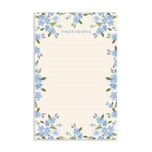 Blocco note floreale ad acquerello Forget Me Nots / Blocco note ad acquerello / Blocco note floreale / Cancelleria sociale / Cancelleria floreale / Blocco note floreale