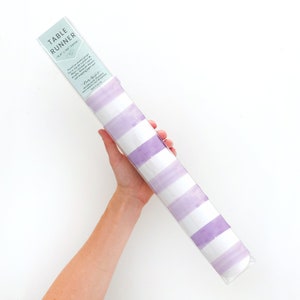 Lilac Stripes Table Runner | Purple Striped Table Runner | Lavender Stripe Table Runner | Mermaid Party | Princess Party | Watercolor Stripe