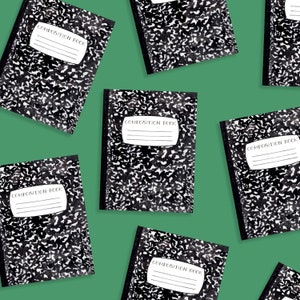 Composition Notebook Die-Cut Party Punchies | Composition Notebook Gift Tags | Composition Notebook Confetti | Back to School Gift Tags
