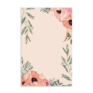 Warm Watercolor Floral Notepad | Watercolor Notepad | Flower Notepad | Social Stationery | Floral Stationery | Floral Writing Pad