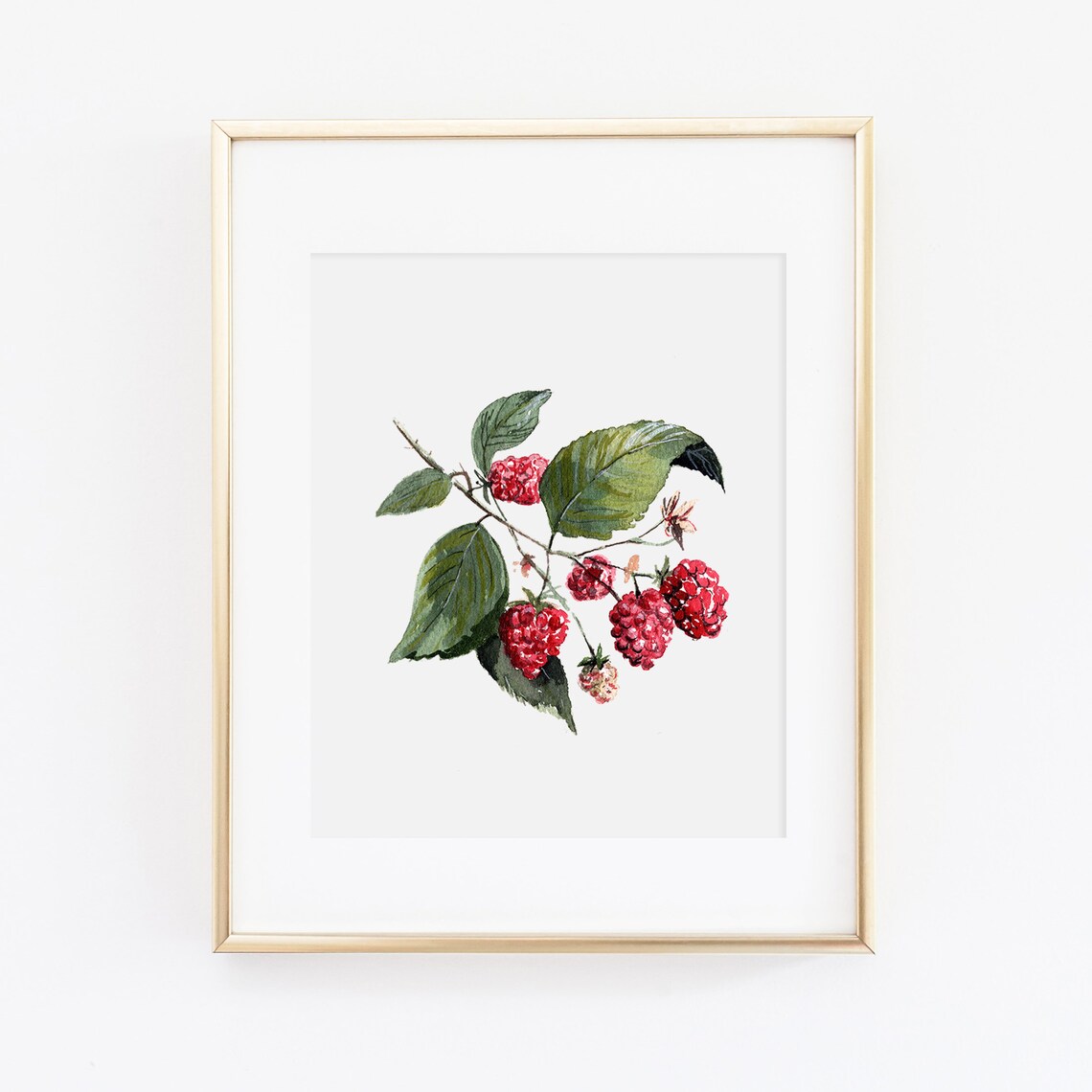 Baby Raspberry Print Raspberry Watercolor Print | Watercolor Berry Print Set | Watercolor ...