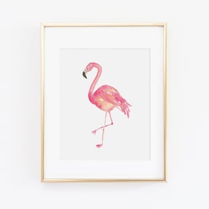 Flamingo Watercolor Print | Flamingo Art Print | Tropical Decor | Flamingo Decor | Beach House Decor | Island Art Print | Flamingo Painting