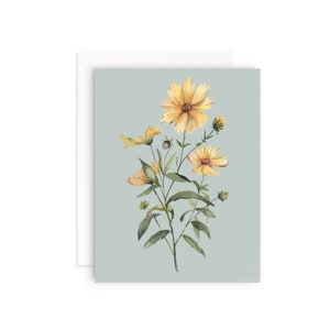 Coreopsis Everyday Greeting Card | Watercolor Floral Thank You Card | Watercolor Flower Greeting | Watercolor Floral Painting