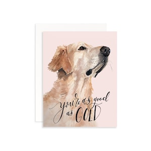You&#39;re so Good as Gold Valentinstag Karte | Aquarell Golden Retriever Karte | Hunde-Valentinstag-Karte | Valentinstag Wortspiel | Hund Wortspiel