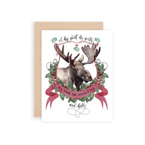 Assorted Christmas Card Set No. 3 Watercolor Christmas Cards Watercolor Crests Stationery Animal Christmas Cards Pun Christmas Cards image 6
