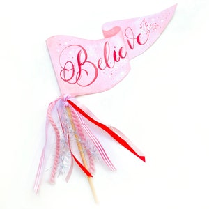 Believe Christmas Party Pennant | Christmas Pennant | Christmas Party Decor | Holiday Flag | Christmas Flag | Christmas Decor