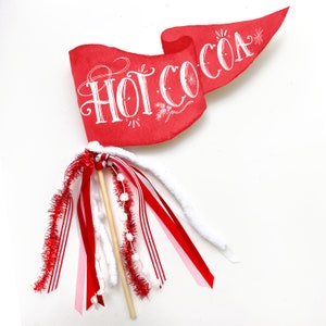 Hot Cocoa Bar Sign Party Pennant | Hot Cocoa Decor | Christmas Party Pennant | Hot Chocolate Sign | Hot Cocoa Photo Prop | Hot Cocoa Flag