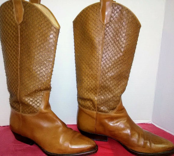 Vintage David & Joan Couture Buckskin Brown Boots