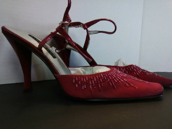 nine west red high heels