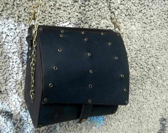 Leather bag with wooden sides, Leather and wood bag, leather&wood bag, leather bag, Handmade leather bag, Leather wooden sides bag,