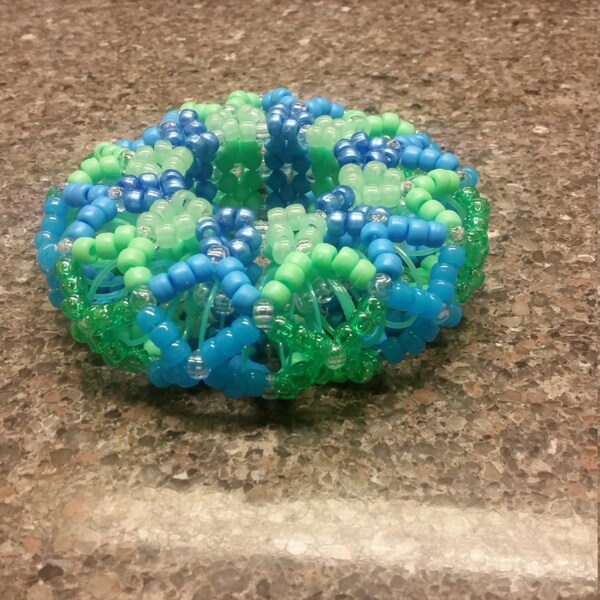 Blue and Green Slinky Cuff