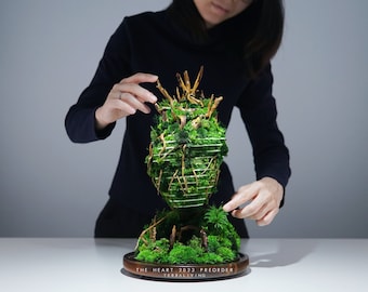 Luxury Preserved Moss Terrarium (2024 Pre-order): The Heart - A Parametric ZERO Moss Botanical Sculpture by TerraLiving