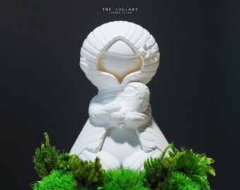 Preserved Moss Terrarium for Mother's Day: The Lullaby, 3D Printed ZERO Moss Botanical Sculpture, Postpartum Gift Desk Decor by TerraLiving