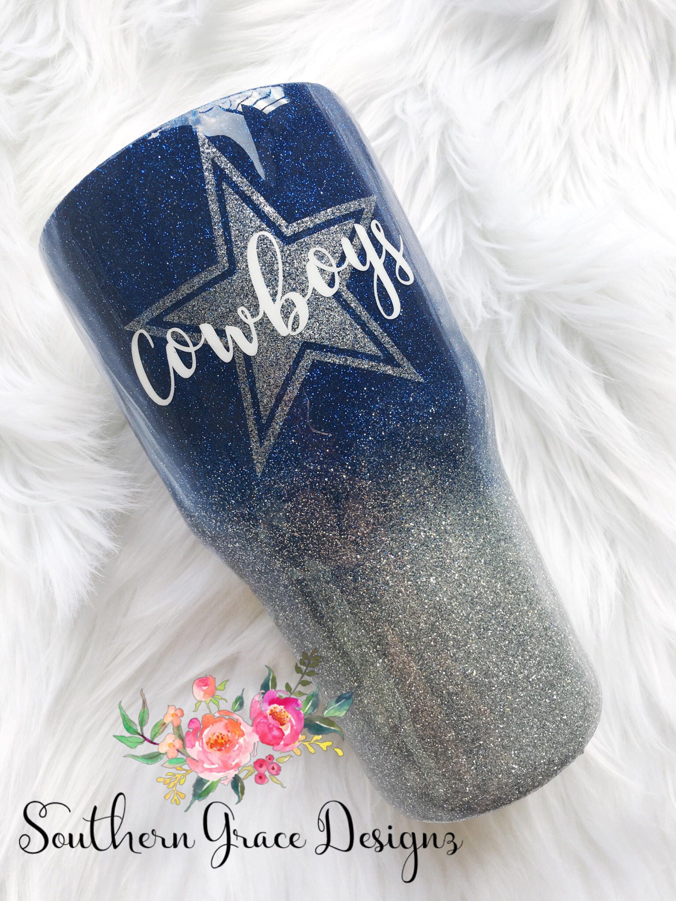 Dallas Cowboys Glitter Tumbler/Glitter YETI/Cowboys Cup/Dallas Etsy