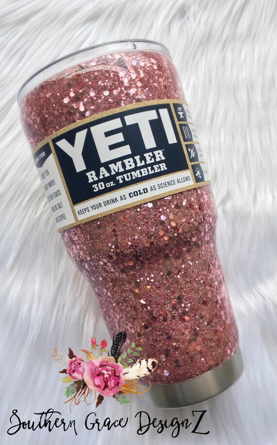 Rose Gold Glitter Yeti/glitter cup/glitter YETI/glitter Etsy