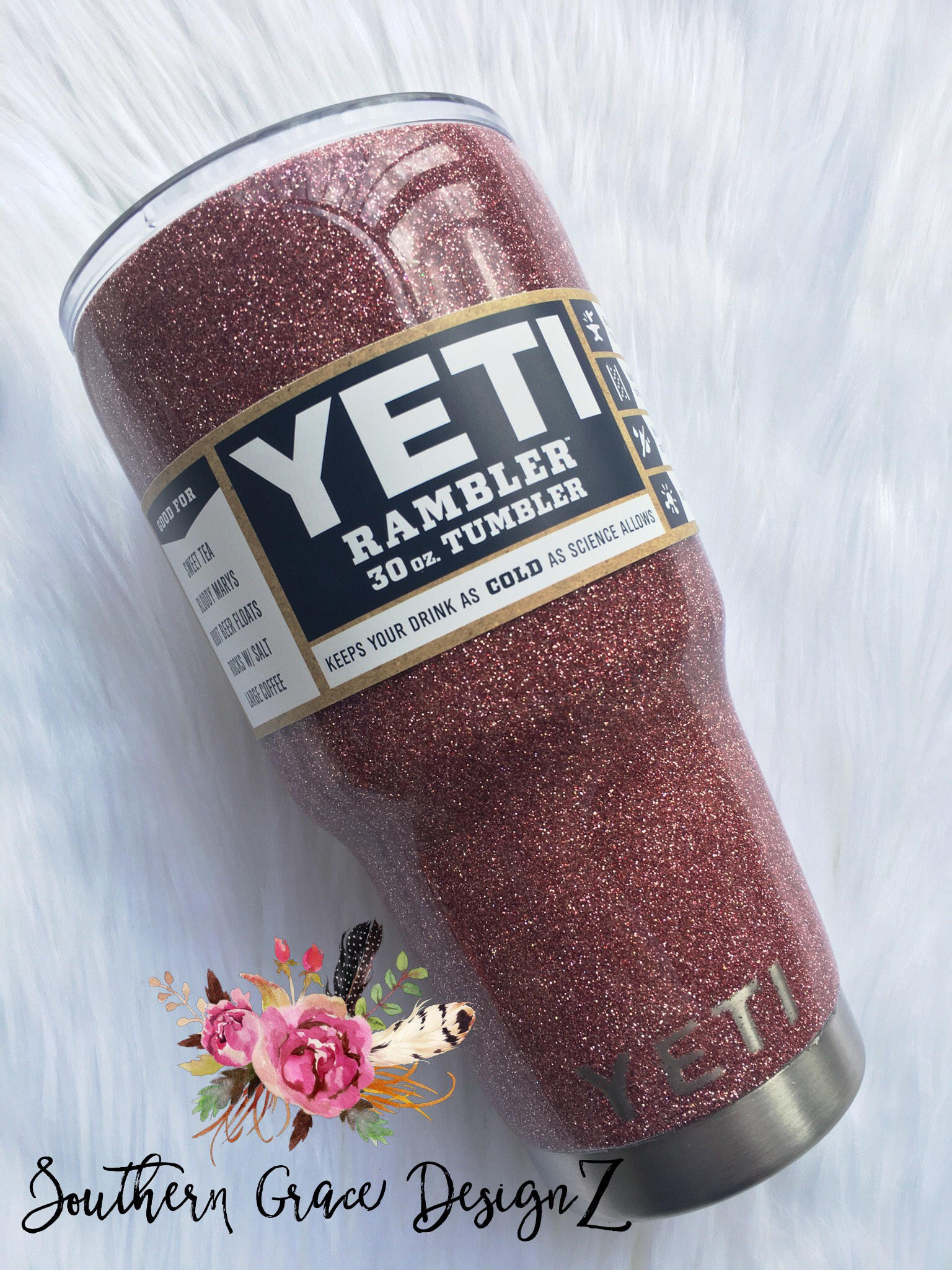 Rose Gold Glitter Tumbler/Glitter Yeti/Gold Glitter Yeti Etsy