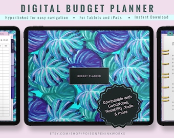 Digital Budget Planner PDF for iPad, Hyperlinked Planner, GoodNotes Template, Notability Planner, Daily Planner, Weekly Planner