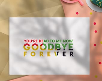 Funny Sarcastic Greeting Card 5x7 - Instant Download PDF | Farewell, Retirement, Moving