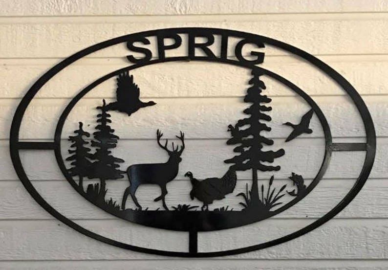 Personalized wildlife scene metal sign Etsy