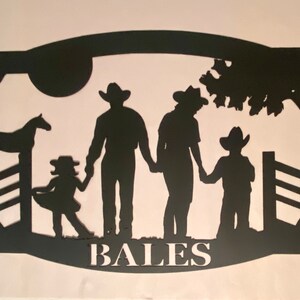 Cowboy Family Custom Metal Sign