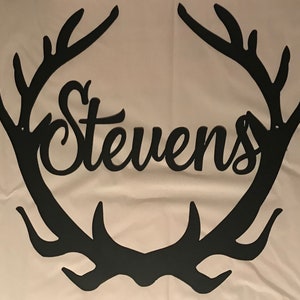 Personalized metal antler sign