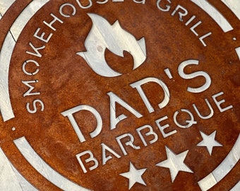 Dad's BBQ Metal Sign