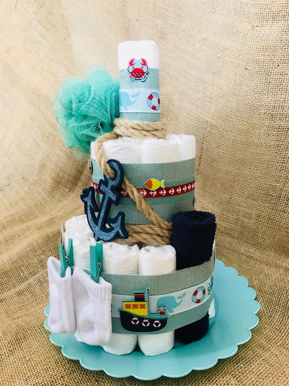 nautical theme diaper cake