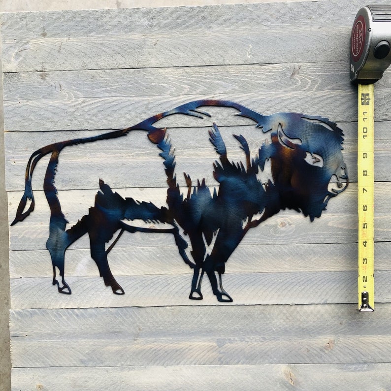 Heat Treated Metal Buffalo Wild Buffalo Wall Art Wall Decor Etsy