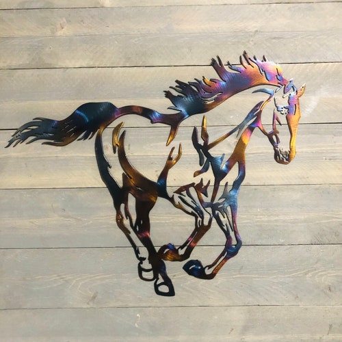 Metal Wall Art Metal Horse Art Livingroom Decor Entryway Etsy