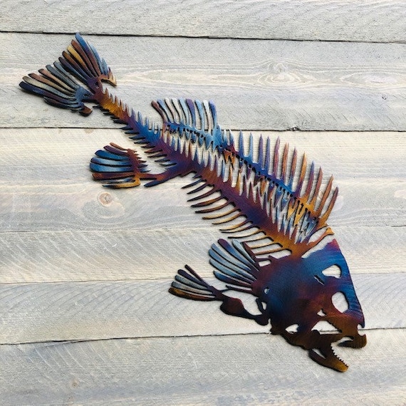 Metal Fish Skeleton Wall Art -  Canada