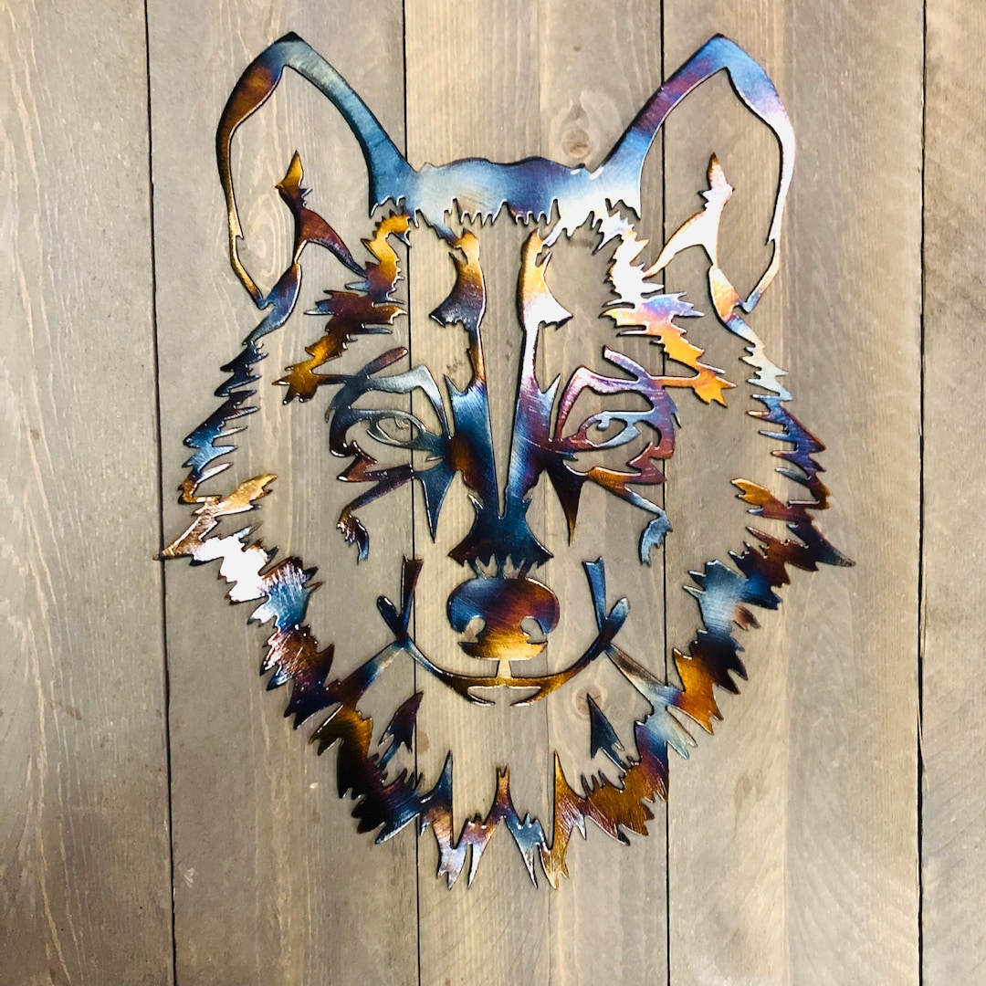 Metal Wolf Wall Art Etsy