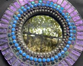Mosaic Mirror Purple 7 inch Round