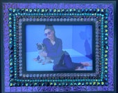 Mosaic Picture Frame Purple Teal 5 x 7 photo