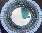 Mosaic Mirror Blue 7 inch Round