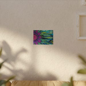Textured Watercolor Paper Poster Pink Flower (unframed)