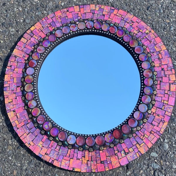 Pink Mosaic Mirror Etsy