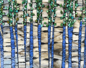 Mosaic Art **Photo Print** Wandering Thru The Birch Trees 8 x 10 Gift for friend or coworker