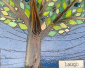 Mosaic Wall Art Green Tree 8 x 8 Laugh.