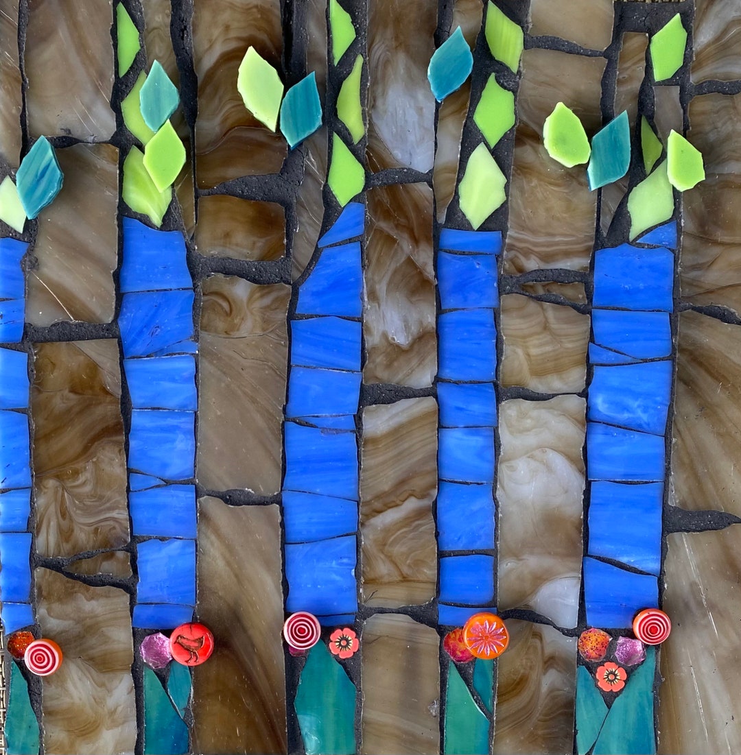 Mosaic Wall Art 8 X 8 Funky Birch Trees Gift for Friend Gift - Etsy
