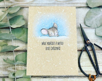 Merry little Christmas mouse card