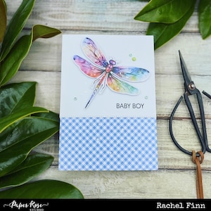 Dragon fly baby boy card