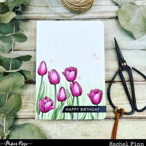 Tulips Happy Bithday Card