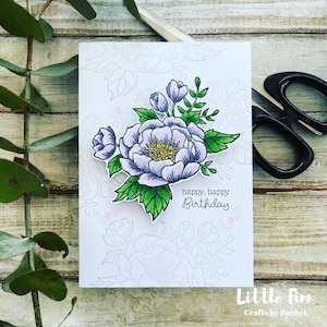 Peonies birthday card